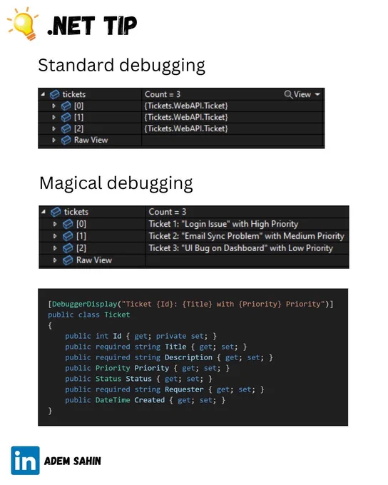 #dotnet amend debugging view for class