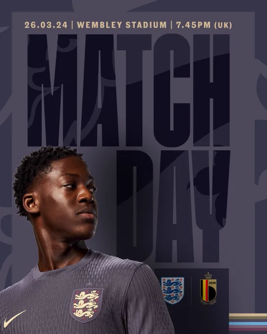 Matchday: England v Belgium
26.03.24 - Wembley Stadium - 7.45pm