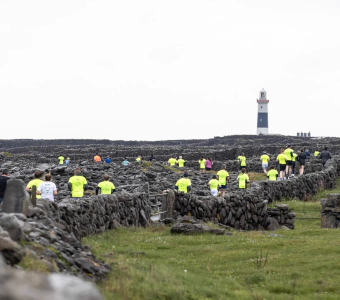 Inis Oírr Wild Atlantic Island Run - spectacular scenery includes Inis Oirr lighthouse