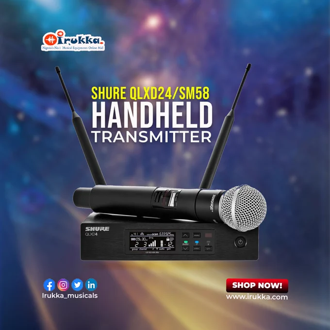 Ditch the cables, keep the Shure sound! 🎤🔊🔥

Looking for a #wireless version of the legendary SM58? The Shure QLXD24 system is perfect for churches, events, personal projects, and more!

Crystal-clear #audio, simple #setup, and rock-solid reliability - what are you waiting for?


Visit www.irukka.com or DM us for inquiries and more 

Nationwide delivery available!!!   


#irukka #irukkaonline #Dontsettleforless #Shure #QLXD24 #WirelessMicrophone #SoundQuality #SM58 #Microphone #transmitter #Mic #SoundRecording #QLXD24S58 #S58 #SM58 #Neversettleforless #Nigeria #stagePerformance #recording #clubsound #livesound #MusicLesson #GearTalk #Sound #knowyourtone #TheMusicShopThatExcites #conferences