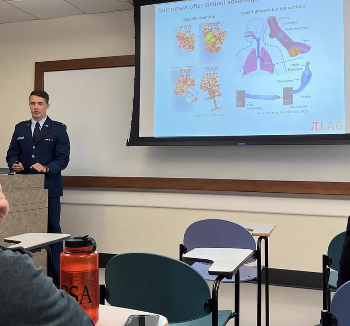 Adam Broshkevitch defending his MS thesis