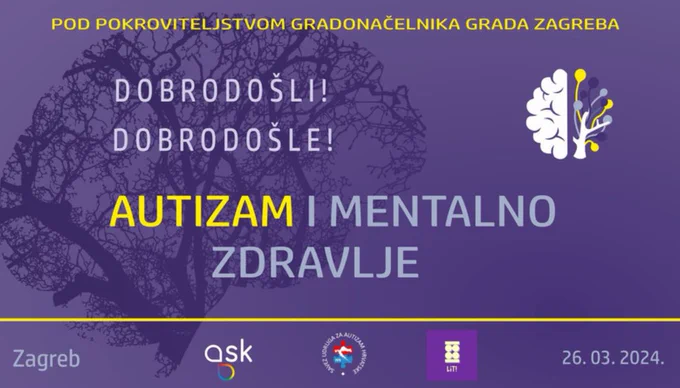 A text on the purple background reads Welcome. Autism and Mental Health