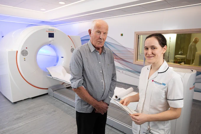 A patient benefitting from the new PET scanner