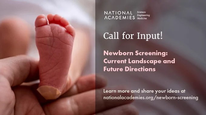 A @NASEM_Health committee is seeking input from anyone impacted by, or interested in, U.S. #NewbornScreening to inform a study on strengthening and modernizing these essential programs. Learn more and sign up for email updates here: https://ow.ly/aqVq50QMgmx
#Bioethics #HealthEquity
