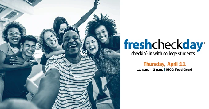 Students looking well alongside text for FreshCheckDay.