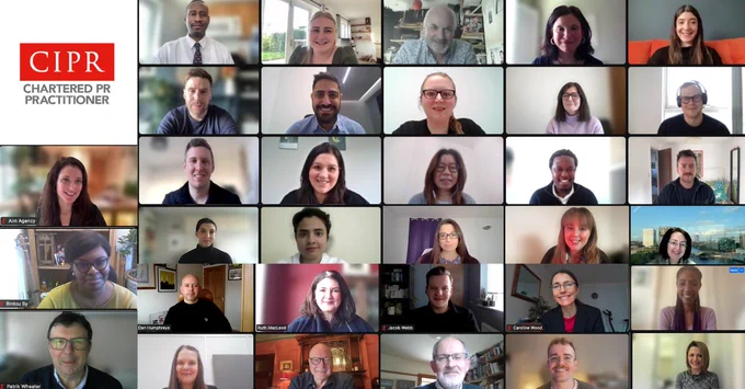 A collage of the 33 CIPR members who achieved their Chartered status.
