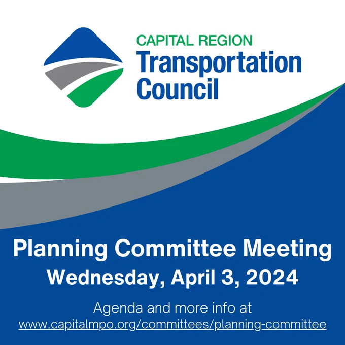 Graphic announcing the latest Transportation Council Planning Committee Meeting.