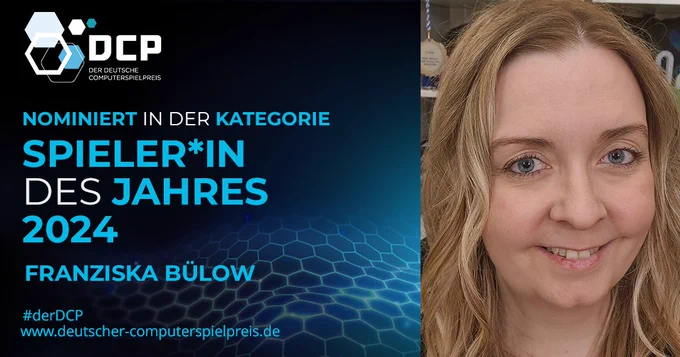 Eine Grafik mit Franziska Bülow, die nominiert ist für die Kategorie "Spieler*in des Jahres"