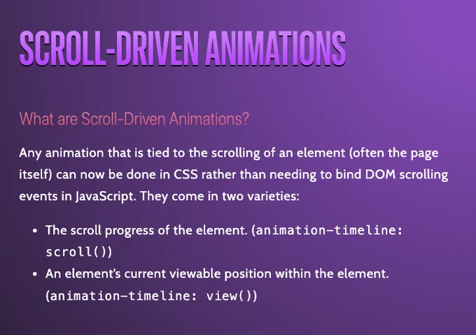 scroll driven animations explanation