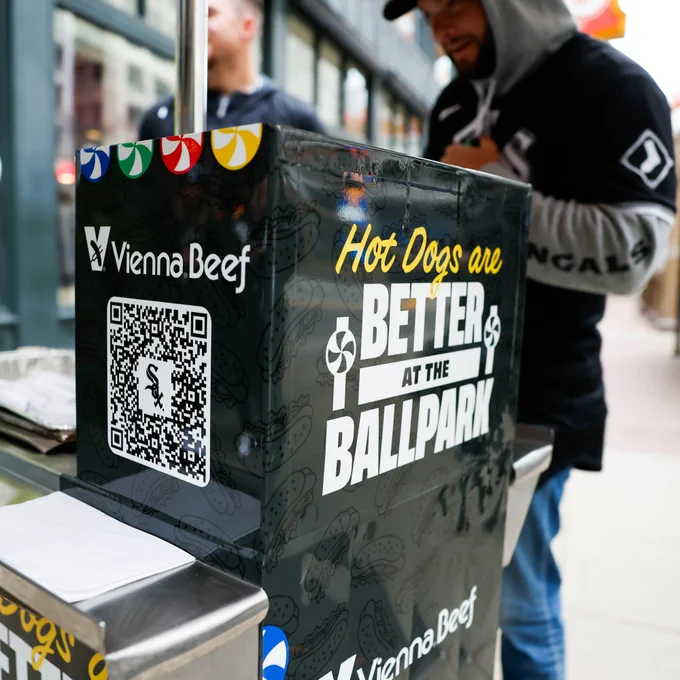 White Sox branded Vienna Beef hot dog cart