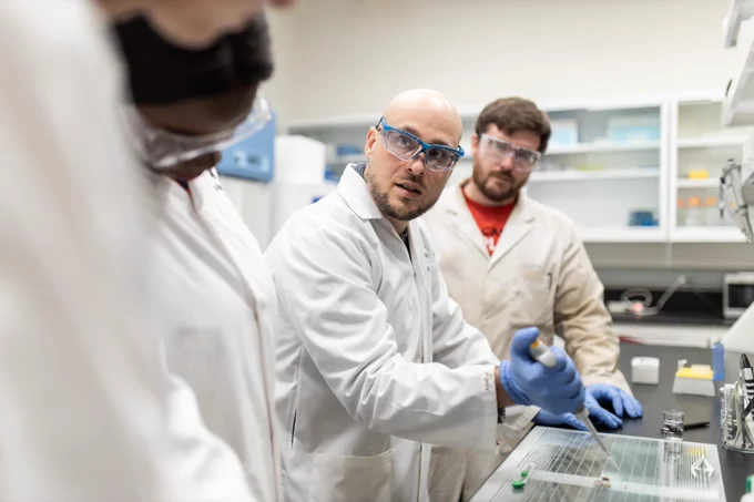 Robert Delatolla in his lab.