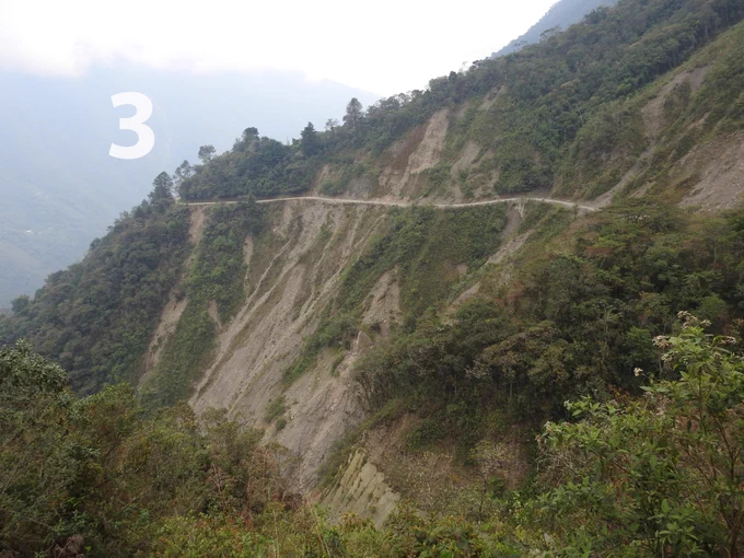 Mining road through Yungas forest