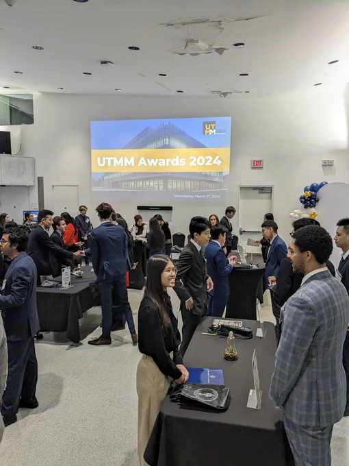 Students networking in the Presentation Room at the UTM Student Centre