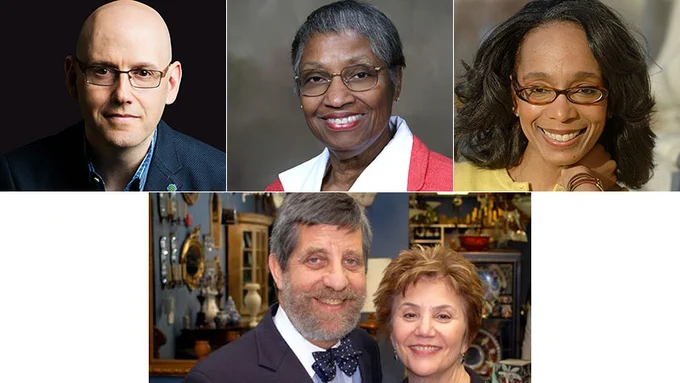 Photo from left to right first row: Brad Meltzer, Alexa Canady, Robin Givhan, and Stanley and Judith Frankel.