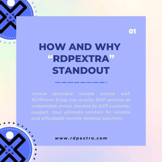 Welcome to RDPExtra, your premier destination for top-notch and affordable Remote Desktop Protocol (RDP) services. At RDPExtra, we pride ourselves on delivering the best RDP solutions tailored to your needs, all while maintaining competitive prices. 

Our commitment to customer satisfaction is unmatched, with round-the-clock customer service available to address any queries or concerns you may have. Whether you're a business looking to streamline your operations or an individual seeking seamless remote access, RDPExtra has you covered. 

Experience the convenience of reliable RDP services without breaking the bank. Choose RDPExtra for unparalleled quality, affordability, and exceptional customer support, available 24/7 to serve you better.

"Unlock seamless remote access with RDPExtra! Enjoy top-quality RDP services at unbeatable prices, backed by 24/7 customer support. Your ultimate solution for reliable and affordable remote desktop solutions."

