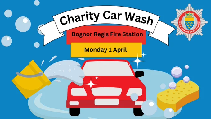 Charity car wash.  Bognor Regis Fire Station. Monday 1 April