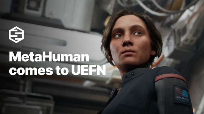 Image is a still from this year's State of Unreal, showing off MetaHuman advances within UE, UEFN and more.