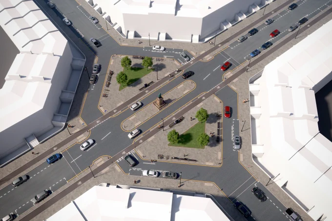 Plan view of the changes. 