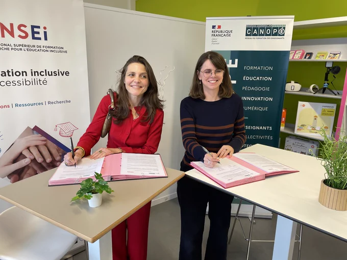 signature de convention Réseau Canopé et INSEI pour une école inclusive