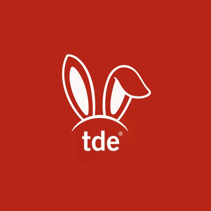 Happy Easter- Typo with an Easter bunny and the company's logo