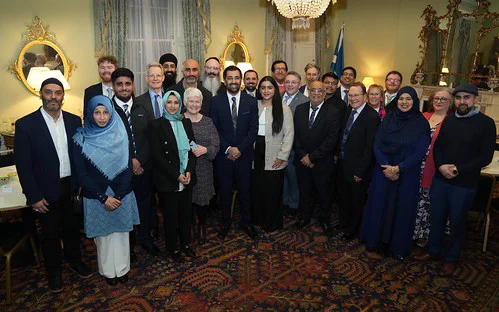 Group photograph of First Minister Humza Yousaf hosting an Interfaith Iftar meal at Bute House, Edinburgh.