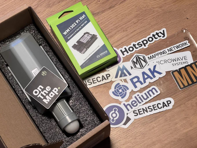 Seeed SenseCAP light intensity sensor and a LoRaWAN concentrator HAT.