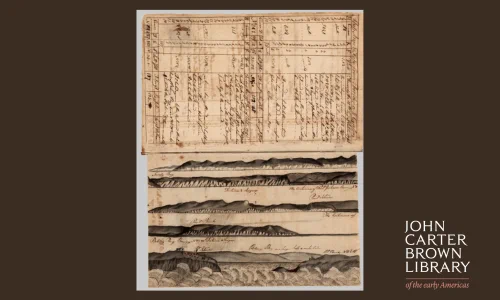 The image shows two documents from the Brown business records, including a ledger.