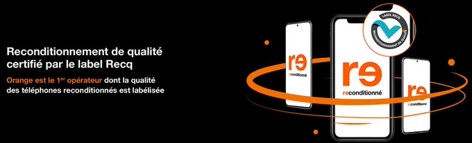 Image de smartphone RE Orange certifié par le label RECq
