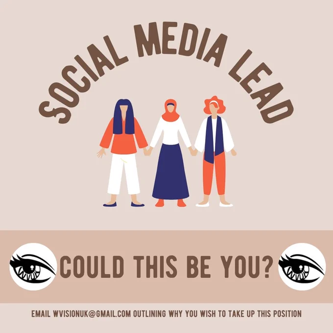 Social media lead
could this be you?

email wvisionuk@gmail.com outlining why you wish to take up this position