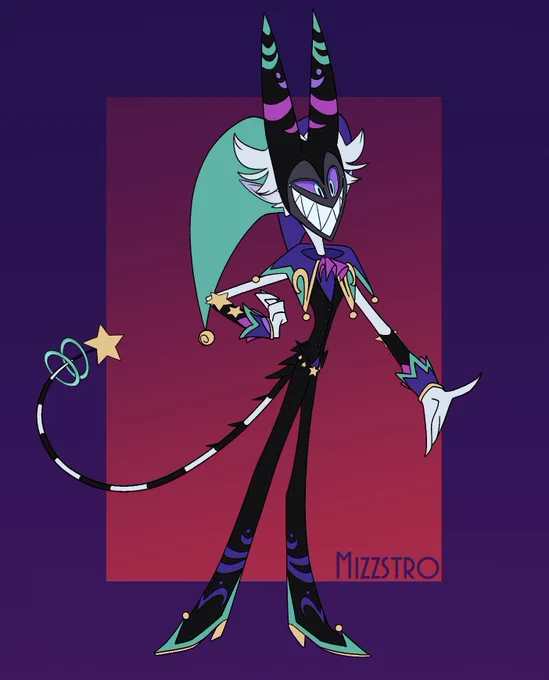 Mizzstro, my Maestro OC, drawn over Alastor’s base for the style meme.