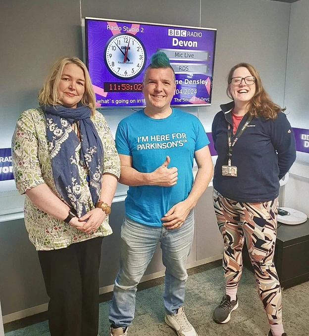 Emma, Jonathan and Caroline in BBC Radio Devon studios