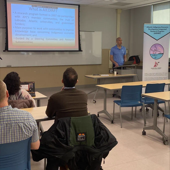 Jarvis Googoo presenting AIEDIRP Research program. 