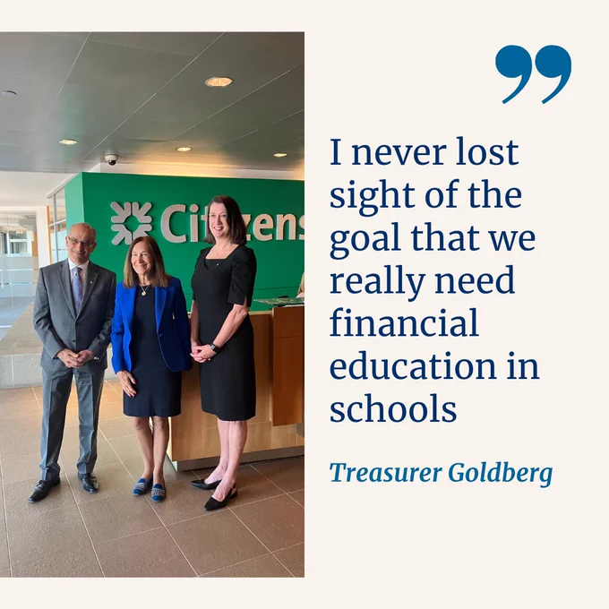 Image from left to right: Reza Aghamirzadeh, EVP Head of Community Development at Citizens, Treasurer Deb Goldberg, and Lisa Murray, President of Citizens Massachusetts, at Citizens Financial Literacy Roundtable Discission. 