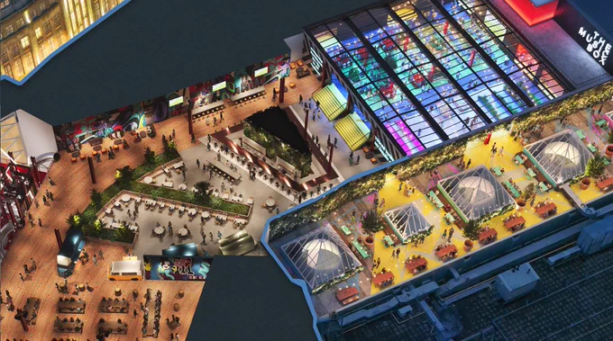 A closer look at how the rooftop might look.