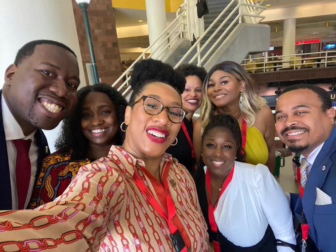 A group photo of young professionals