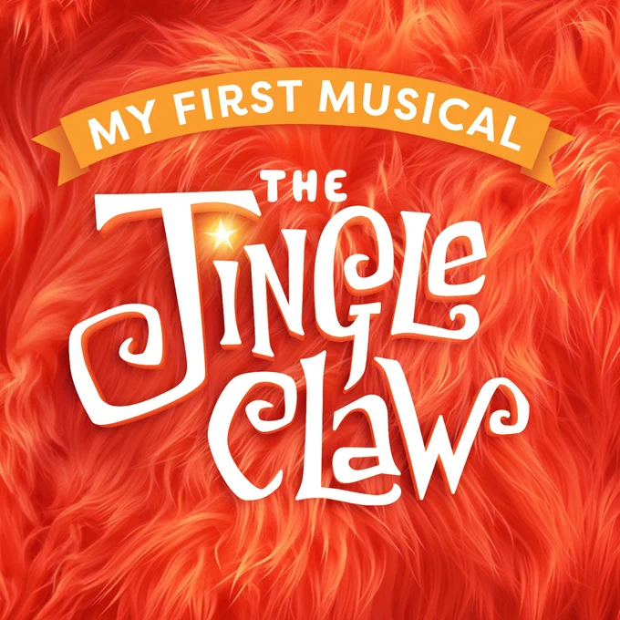 Red furry background with the words 'My First Musical' and ' The Jingleclaw' 