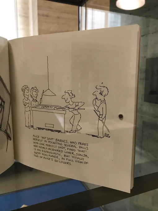 Cartoon from Christopher Street magazine, it's about pool-playing lesbians