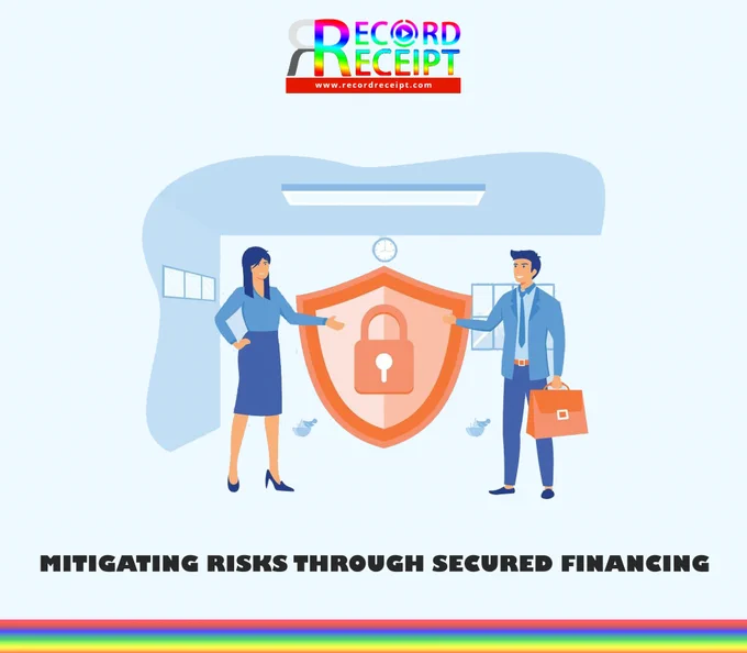 A professional graphic titled "Mitigating Risks through Secured Financing." The image depicts a shield symbolizing security, surrounded by financial symbols like dollar signs and locks, illustrating the concept of securing financing to mitigate risks.

#SecuredFinancing #RiskMitigation #FinancialSecurity 