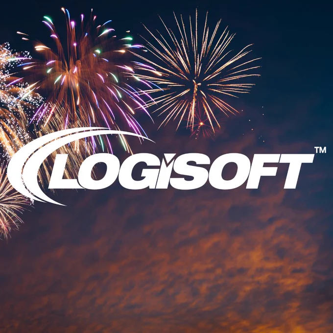 Picture of fireworks with Logisoft logo