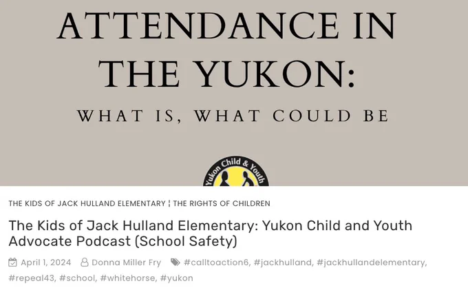 Title page of the report Attendance in the Yukon: What is, What Could Be
