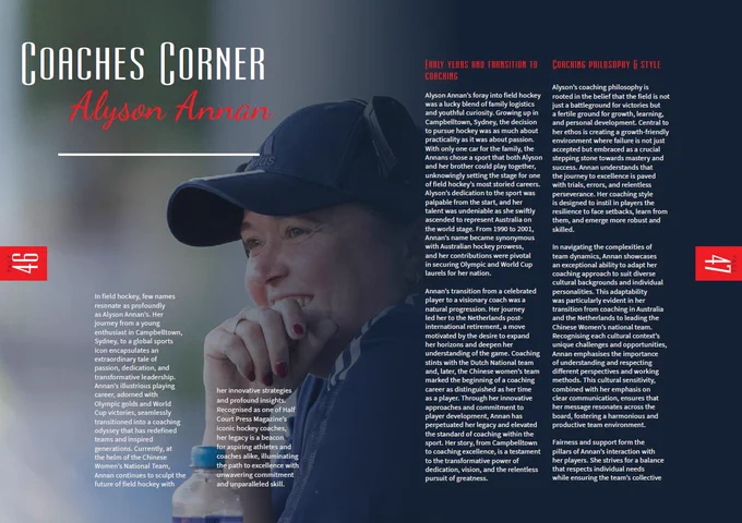 Coaches Corner - Alyson Annan: Gain unparalleled insights from one of the most respected figures in field hockey coaching. Alyson Annan shares her philosophy, strategies, and the challenges of leading the Chinese Women’s National Team, offering valuable lessons on leadership, resilience, and the pursuit of excellence.