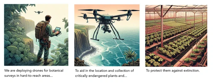 Deploying drones for botanical surveys