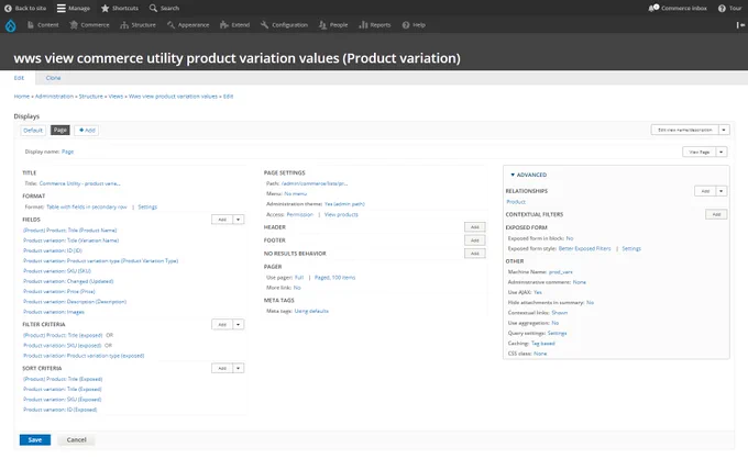 With the #Drupal core #Views feature, implementation of the #drupalcommerce admin product variation report list above is as simple as the view configuration in this screenshot demonstrates.
Drupal has superpowers! 

Check out #drupalcommerce  (2.38  )! https://dc2x.websitework.space