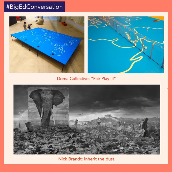 A collage of artworks with the text #BigEdConversation at the top 