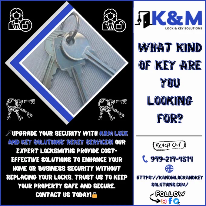 👇 | Reach to us at:
☎ | 949-214-4514
🌐 | Visit https://kandmlockandkeysolutions.com/