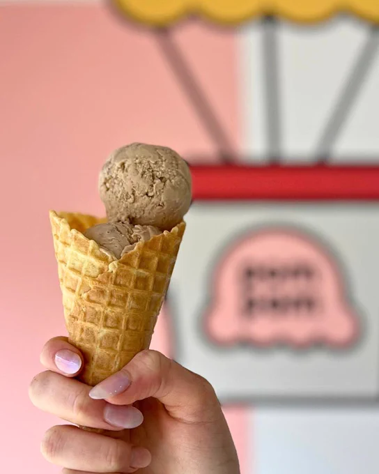 Maple walnut ice cream cone at Pom Pom Treat Hut.
