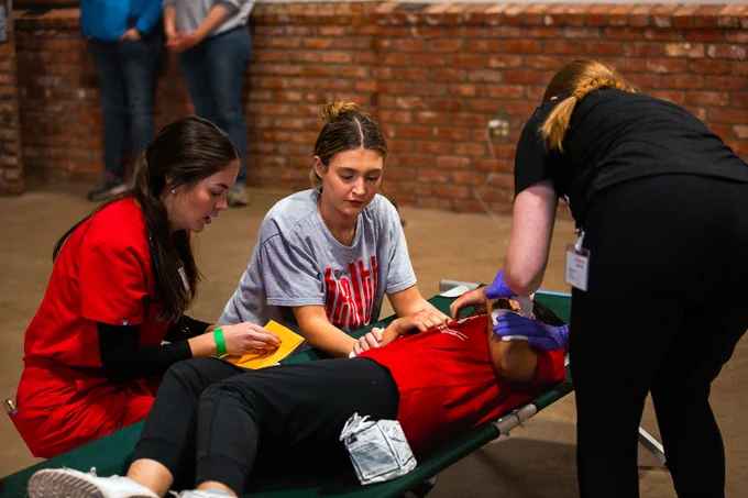 TTUHSC students participate in Disaster Day simulation. 