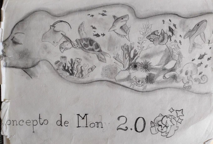This drawing was created because they gave me the opportunity to do a mural at my school but it was never done because the big boss man said "nope"

It was the second sketch I did for the mural which had the theme of saving water and that is why I, and other girls who were helping me, thought it would be good to show the ocean's beauty.