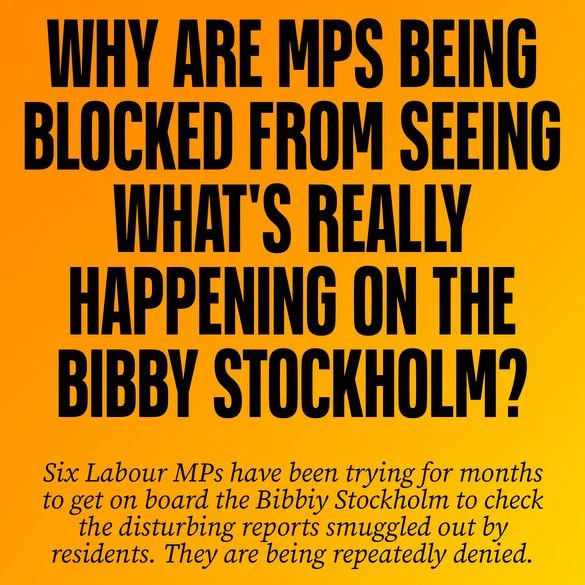 A headline of an article from The Lead. The headline asks: Why are MPs being blocked from seeing what's really happening on the Bibby Stockholm? 