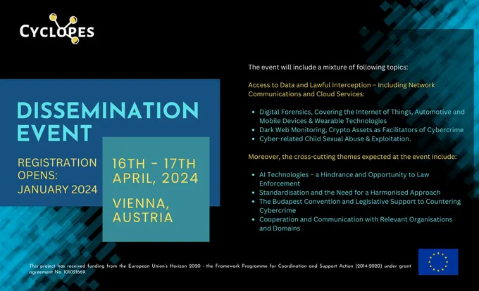 CYCLOPES Dissemination Event 16.–17.04.2024, Vienna (Austria)